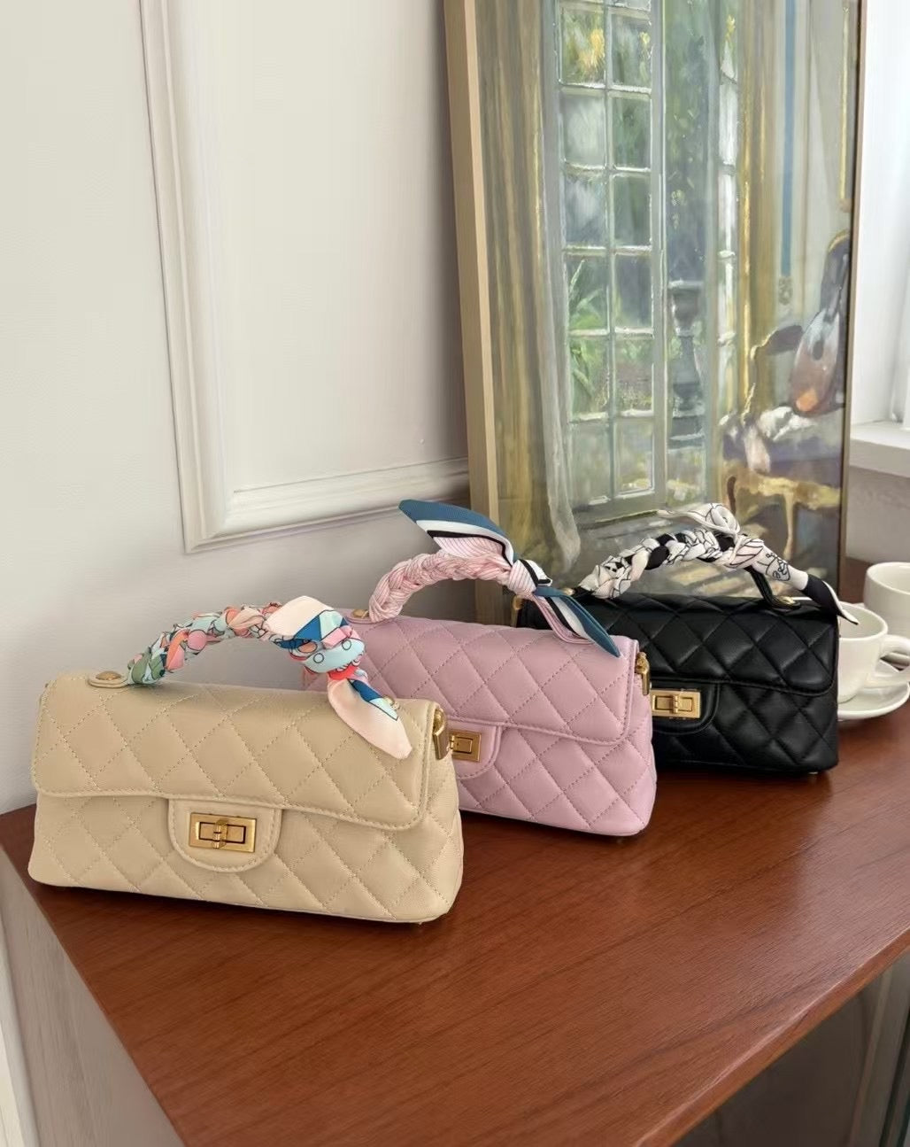 Top Handle Quilted Bag
