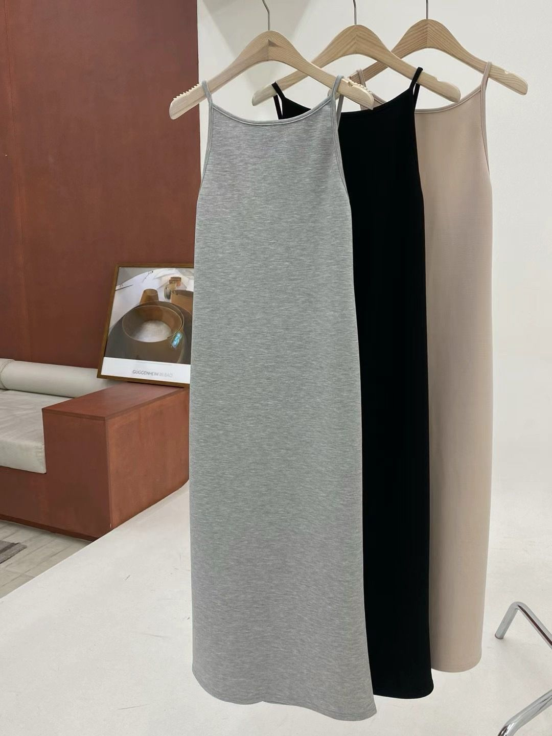 Grey Slip Dress Sleeveless Maxi