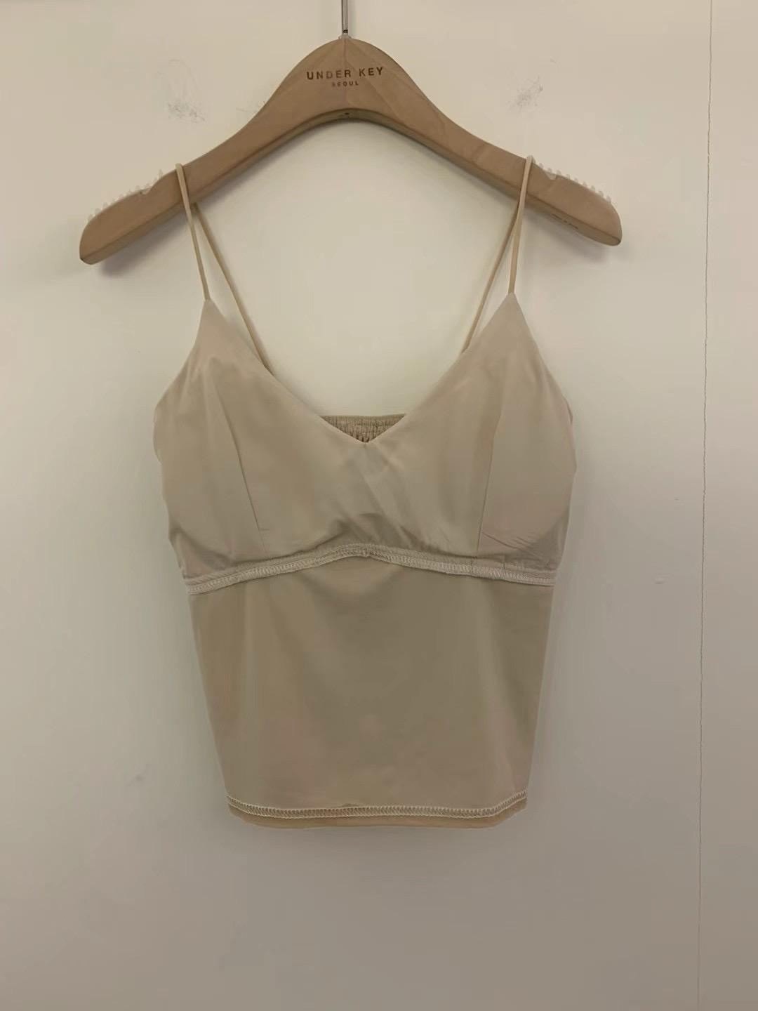 Underkey V-Neck Sleeveless Velvet Cami Top *3 Colors