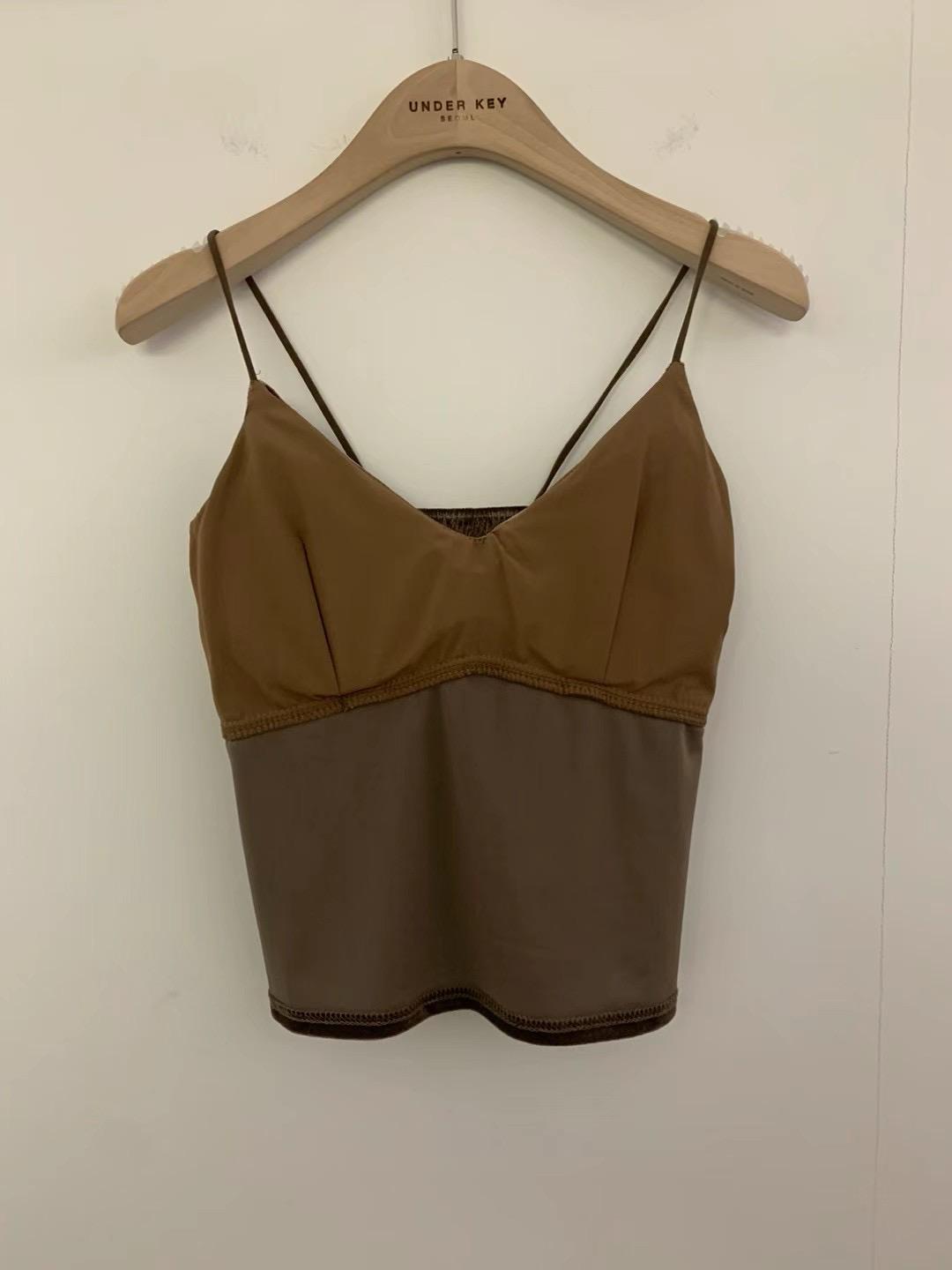 Underkey V-Neck Sleeveless Velvet Cami Top *3 Colors