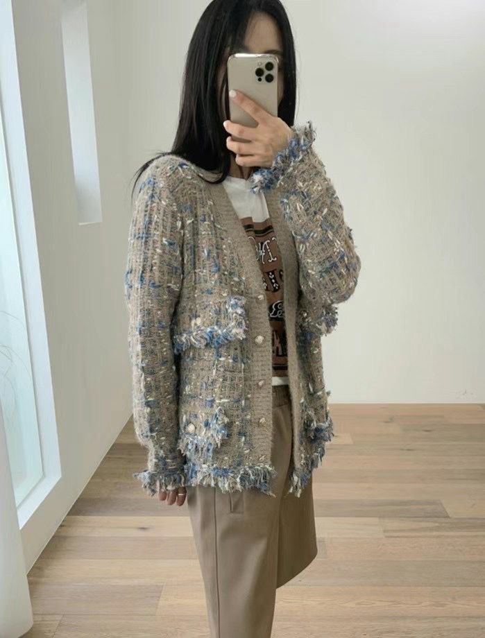 Tweed Fringe Cardigan *3 Colors in