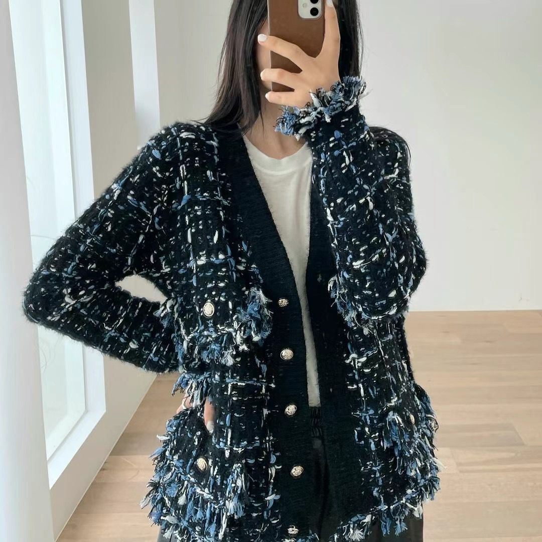 Tweed Fringe Cardigan *3 Colors in