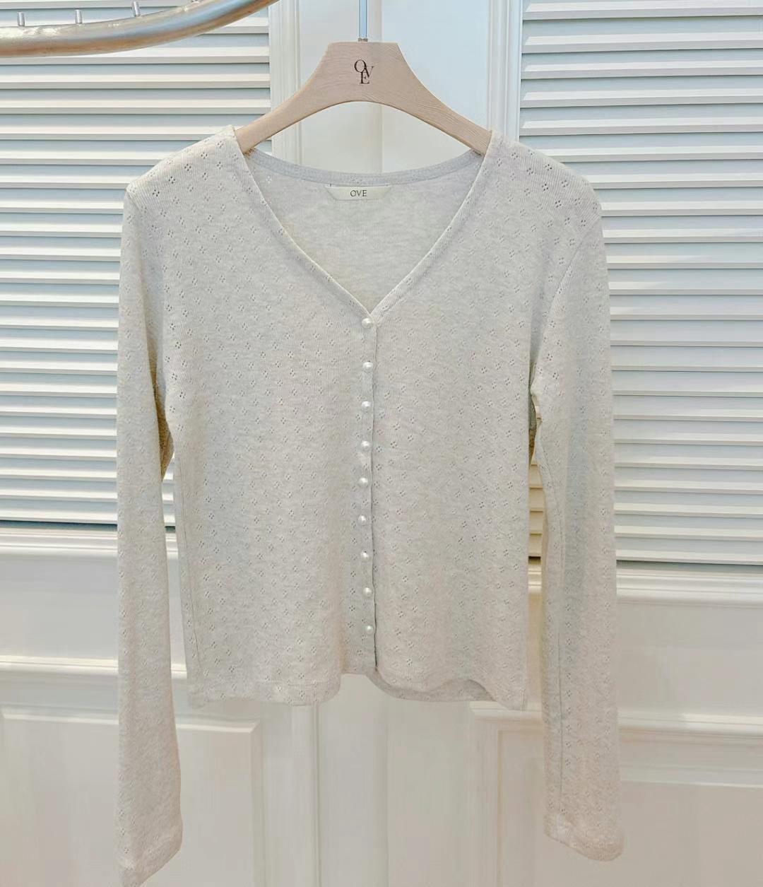 V-neck Long Sleeved Button Down Knit Cardigan *3 Colors