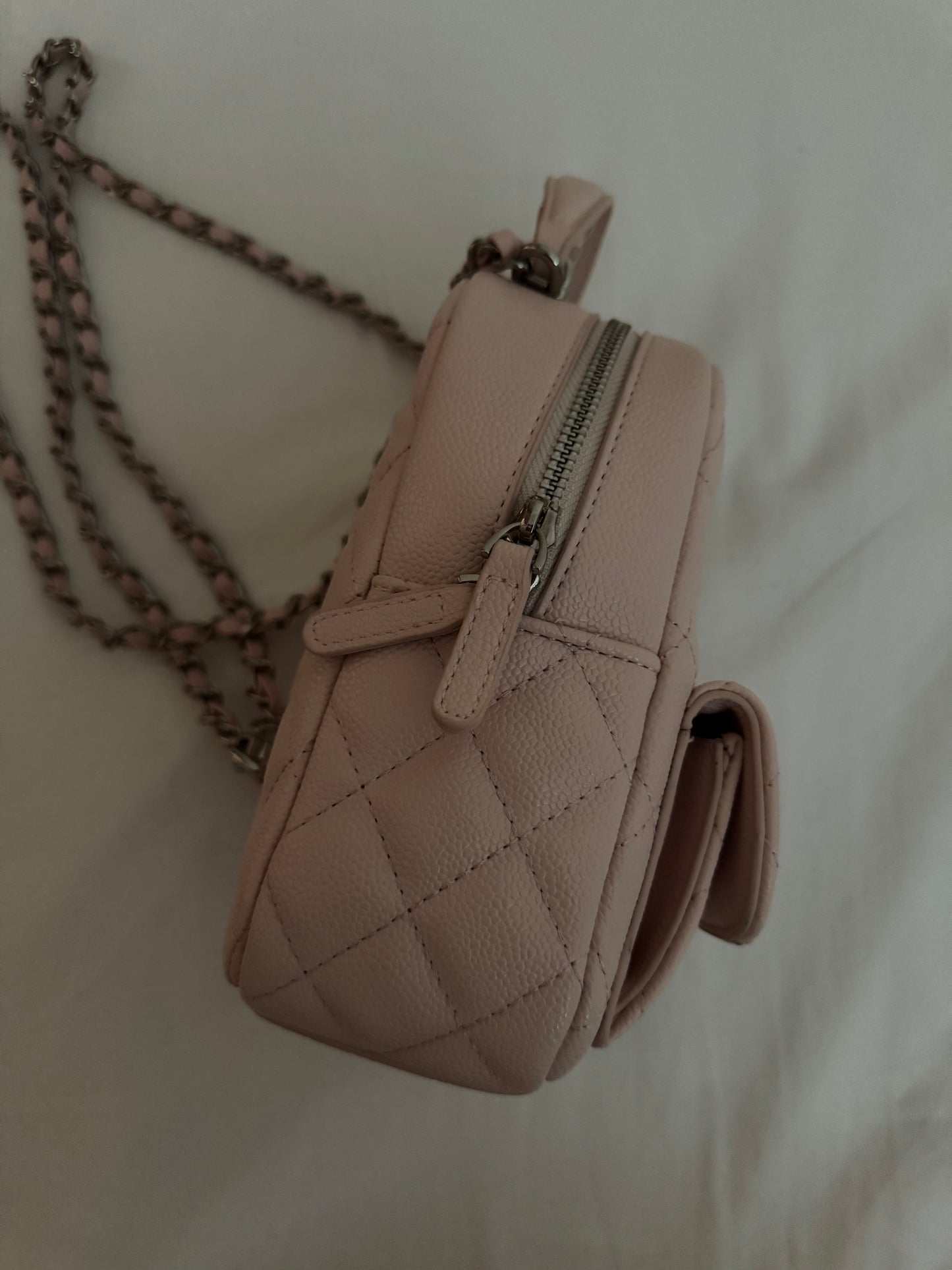 Pale Pink Caviar Leather Mini Backpack