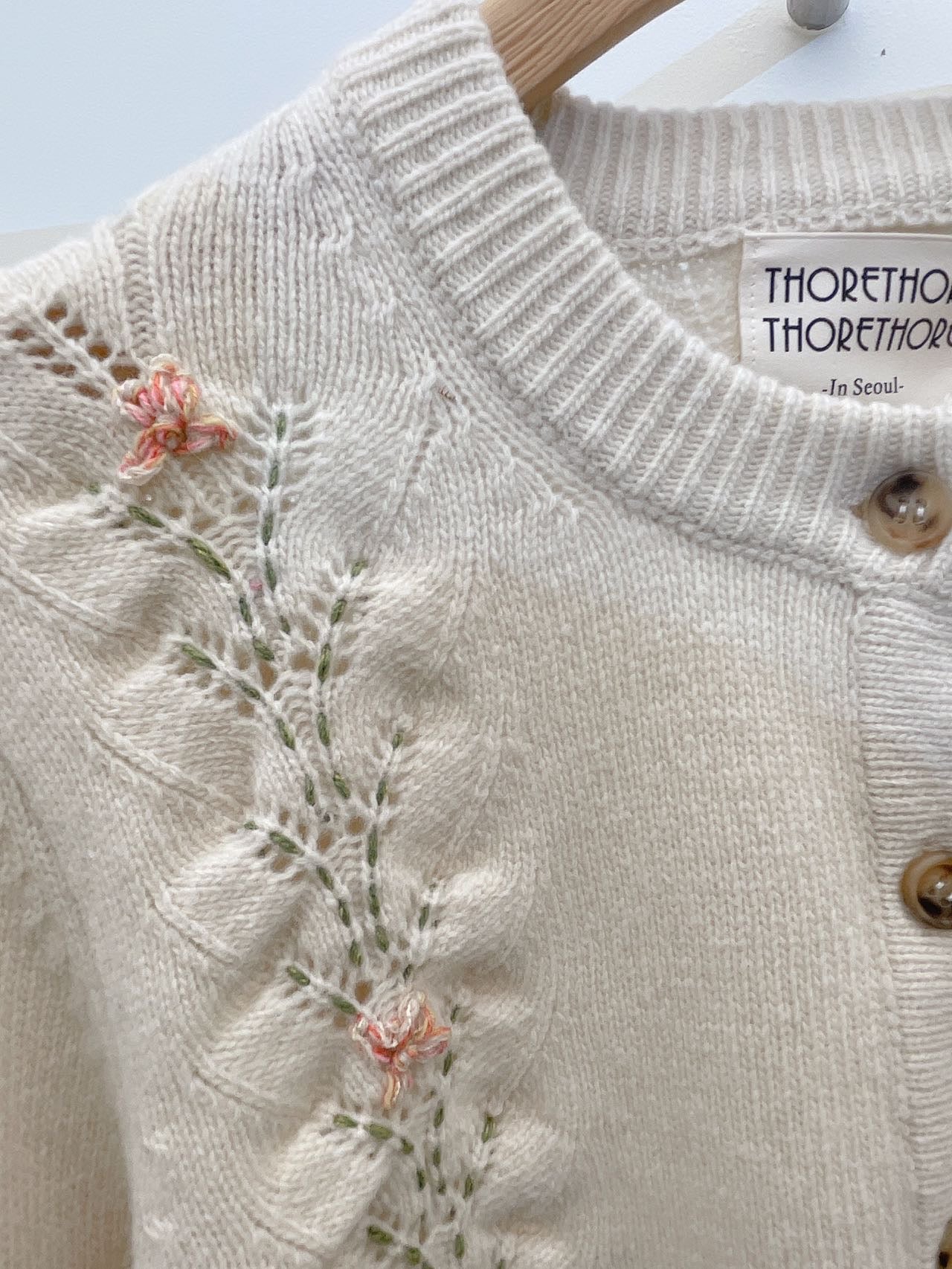 Embroidered Floral Braided Cardigan