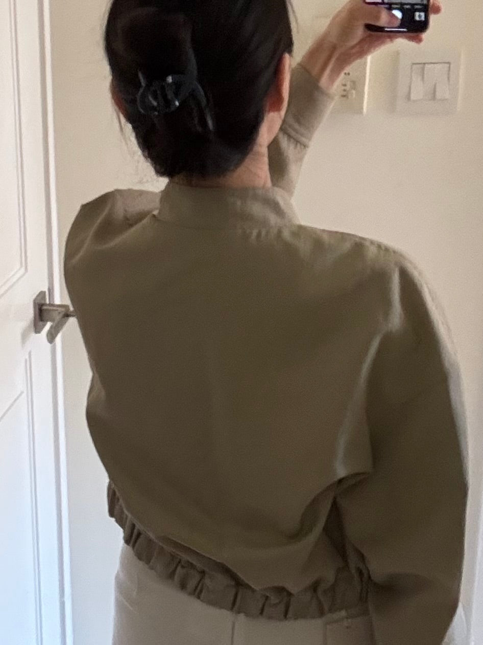 Khaki Bomber Trench Coat 卡其短款風衣外套