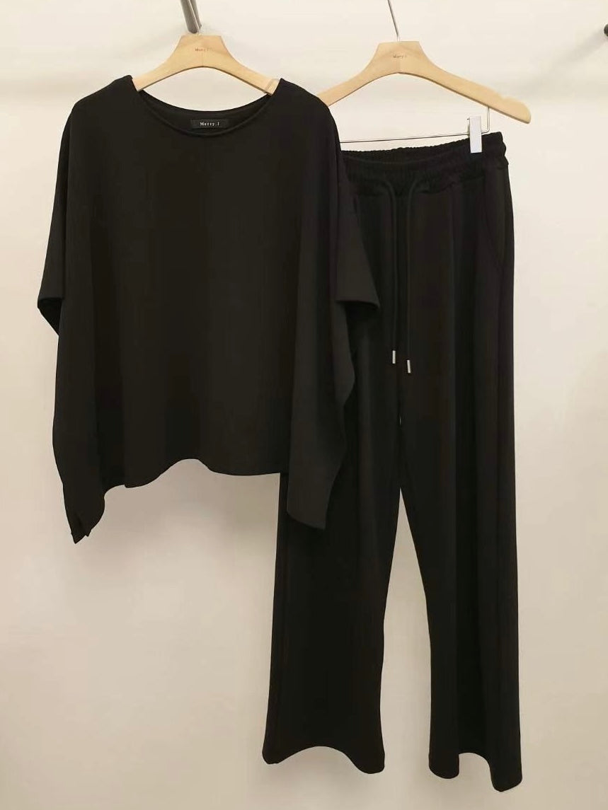 Soft Batwing Sleeves Trousers Set