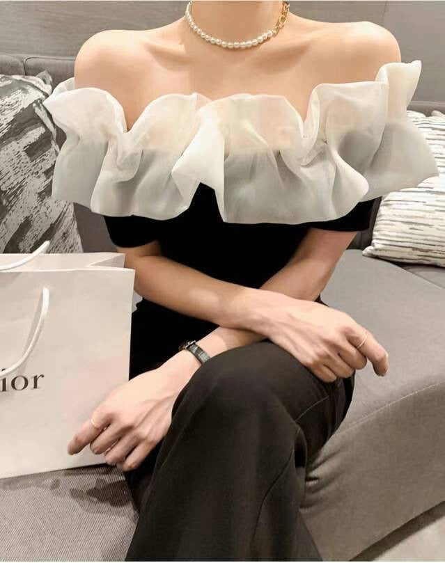 Off Shoulder Organza Top