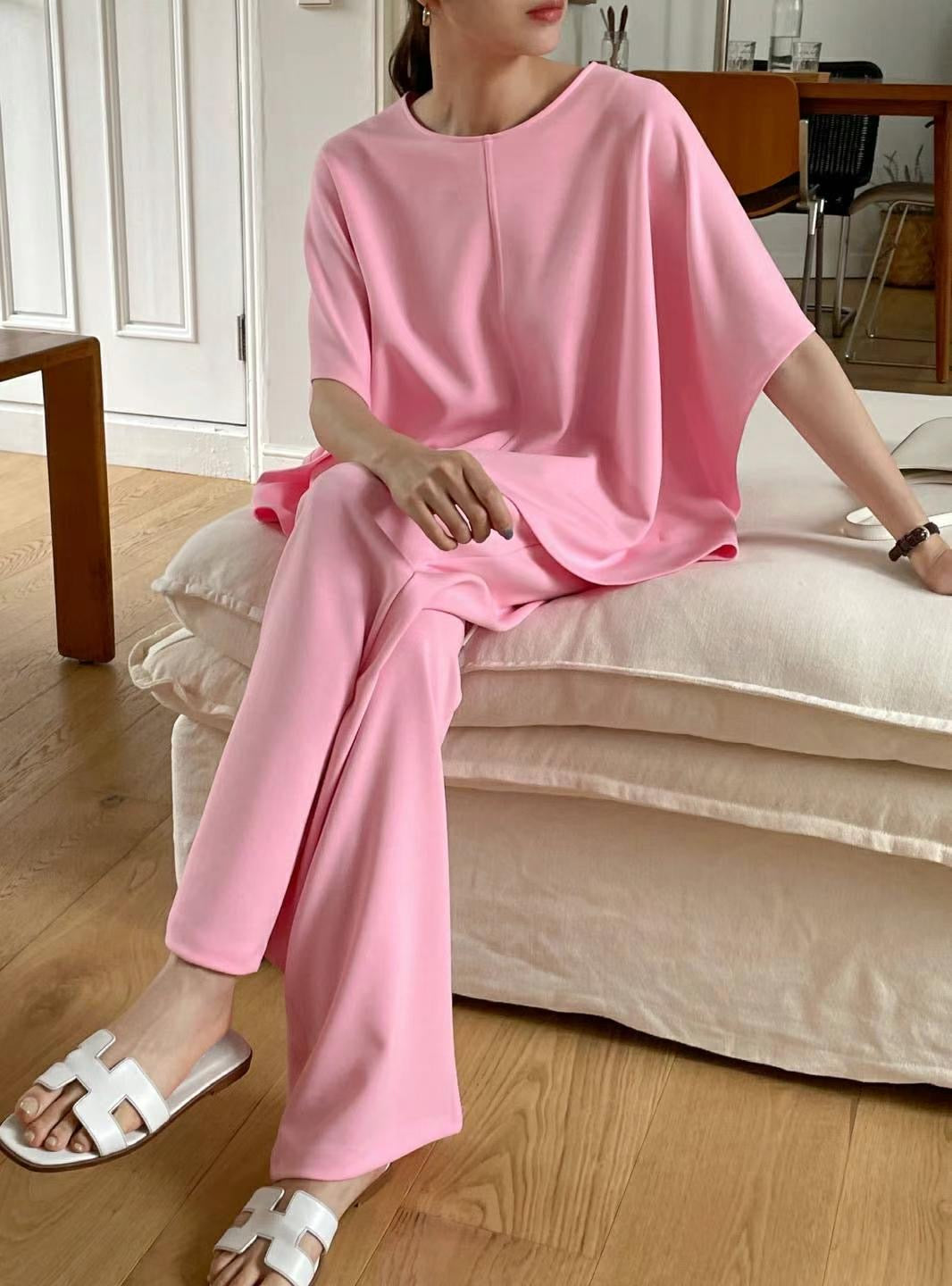 Soft Batwing Sleeves Trousers Set