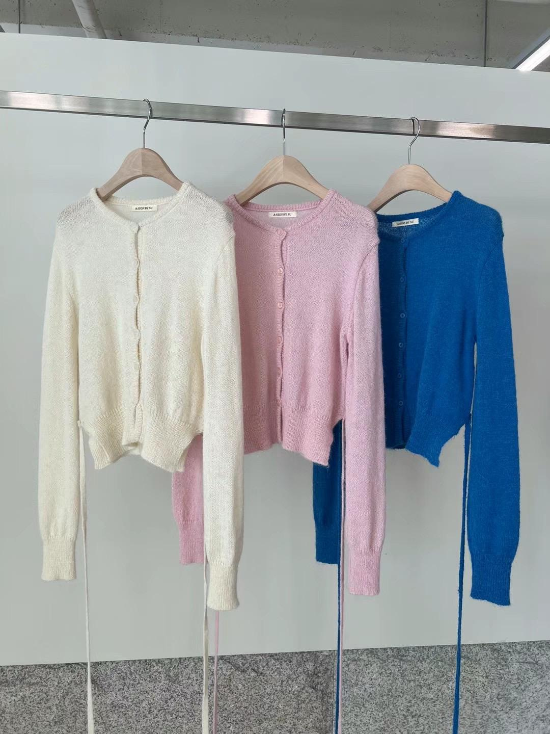 Knitted Waist String Cardigan *3 Colors