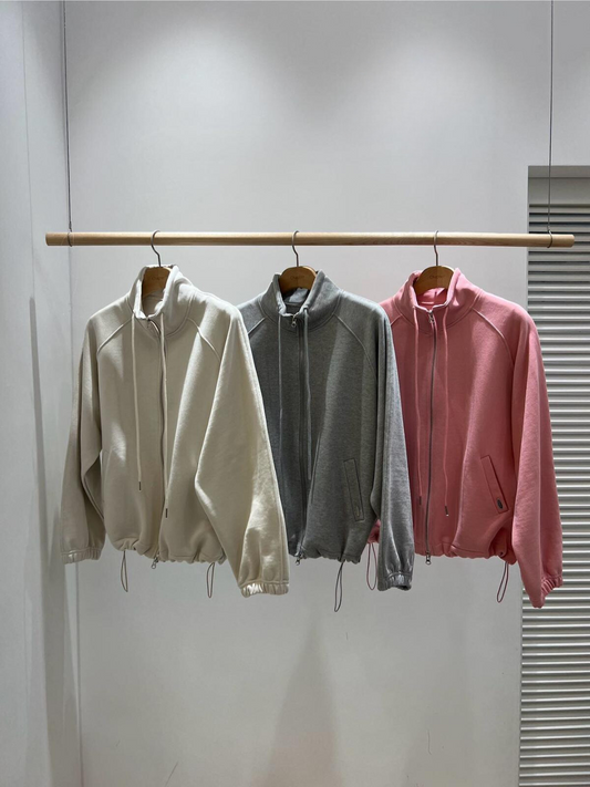 Zip-up Mockneck Sweatshirt *3 Colors