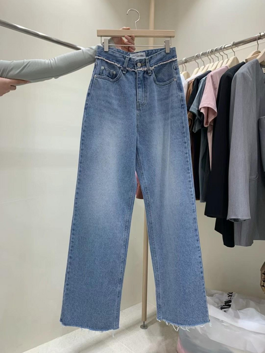 Wide-Leg Denim Jeans