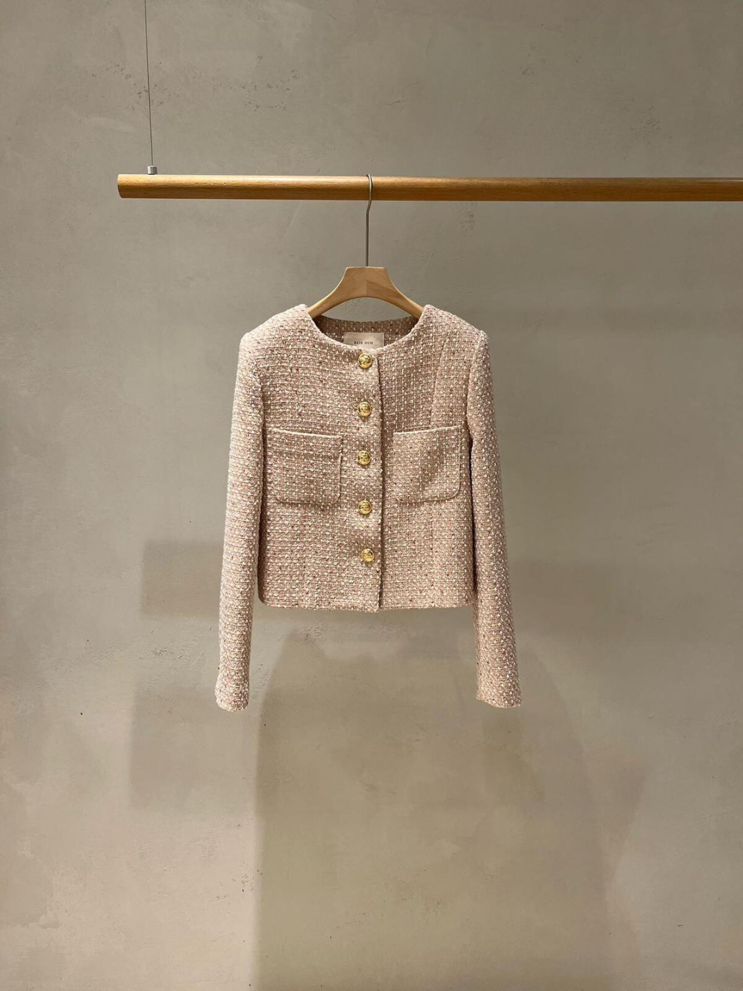 Long-sleeved Tweed Button down Jacket