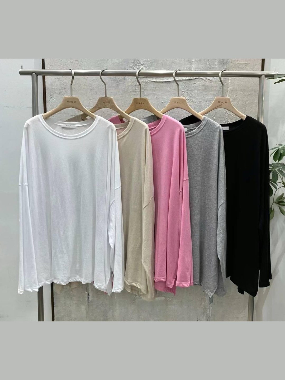 Oversized Boatneck Long Sleeved T-shirt *5 Colors