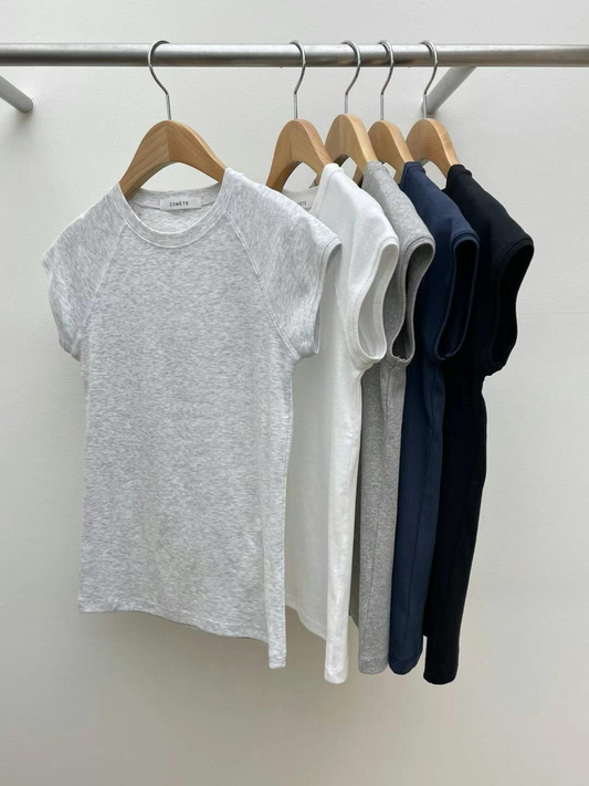 Round Neck Cap Sleeve T-Shirt *5 Colors