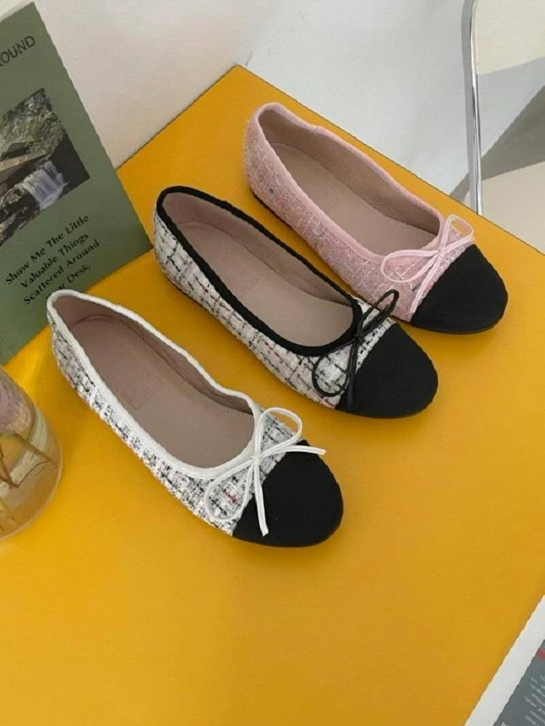 Two-tone Tweed Flats *3 Colors