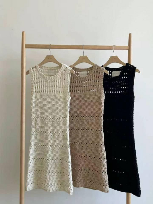 Crochet Sleeveless Mini Dress *3 Colors