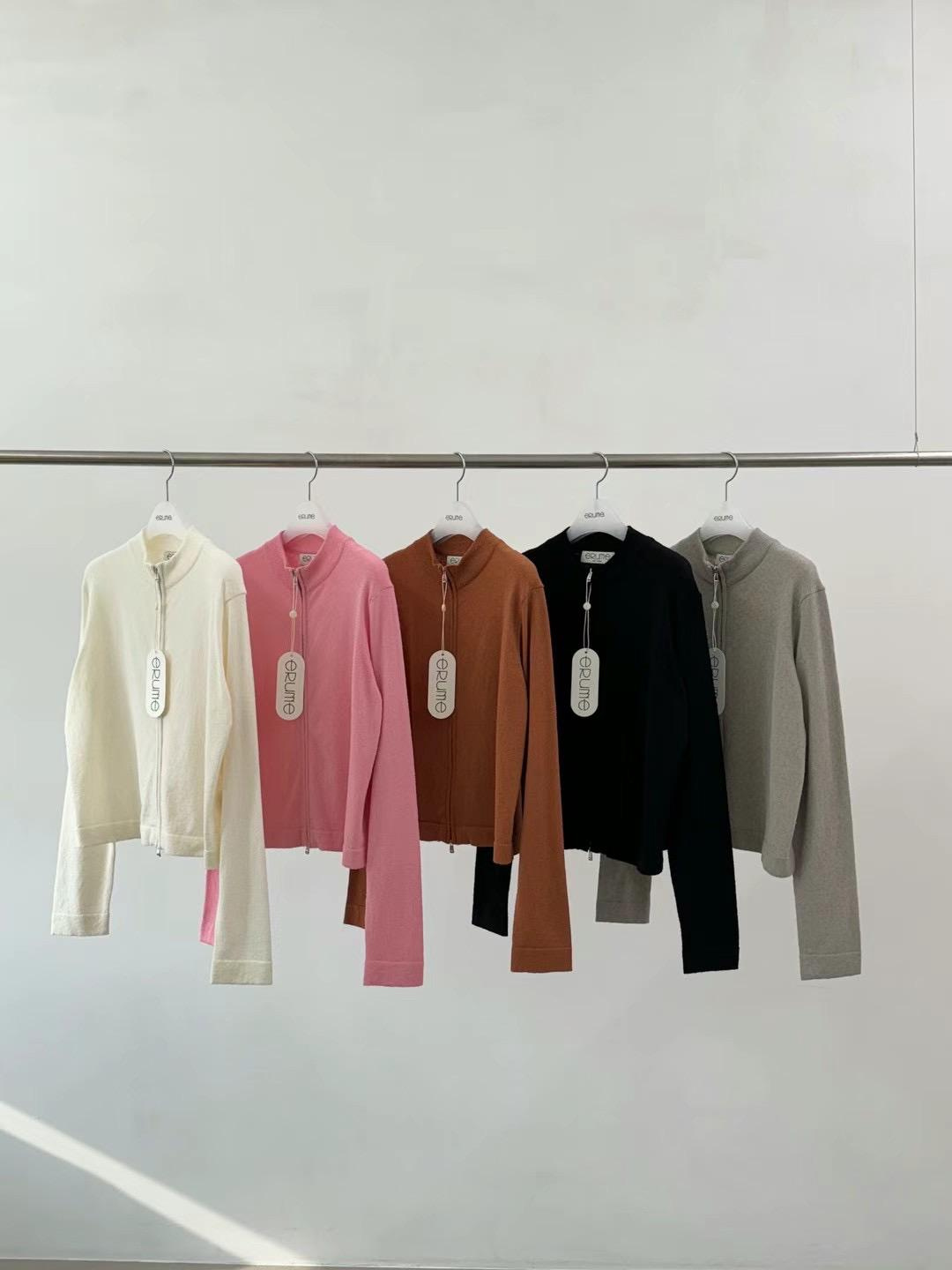 Zip-up Long Sleeved Knit Top *5 Colors