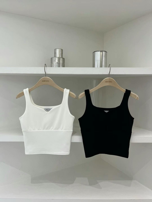 Sleeveless Crop Tank Top *2 Colors