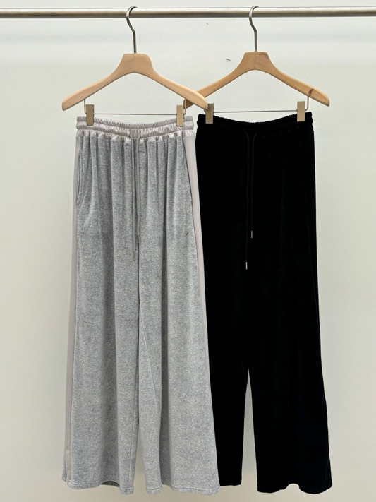 Wide-leg Drawstring Waist Knit Pants *2 Colors