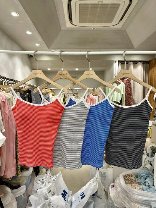 Striped Sleeveless Top *4 Colors