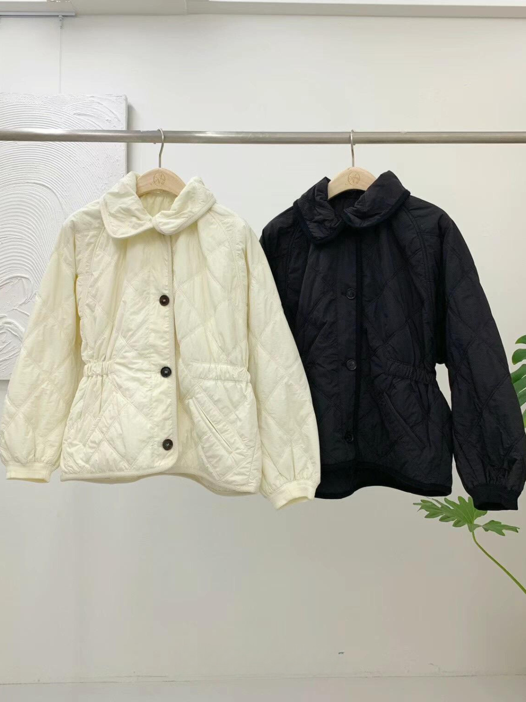 Collared Quilted Jacket *2 Colors