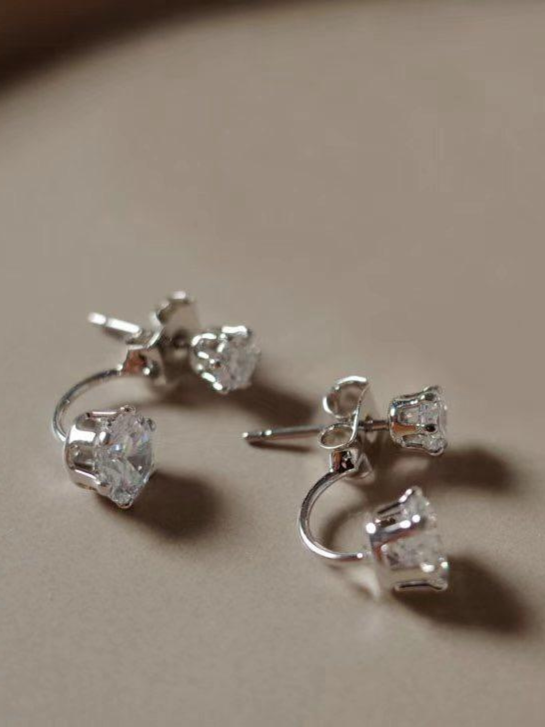 Two-stones Stud Earrings