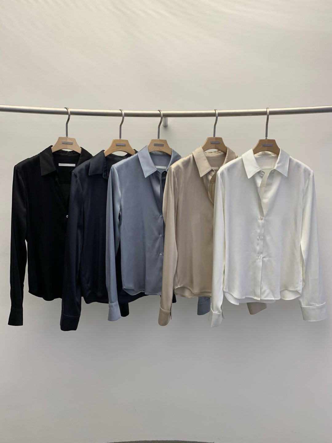 Silk Satin Lapel Shirt *5 Colors