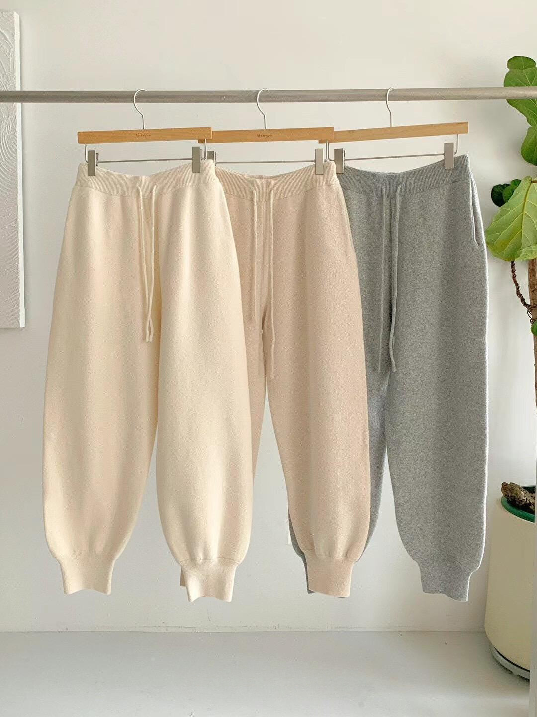 Knitted Waist-tie Pants *3 Colors