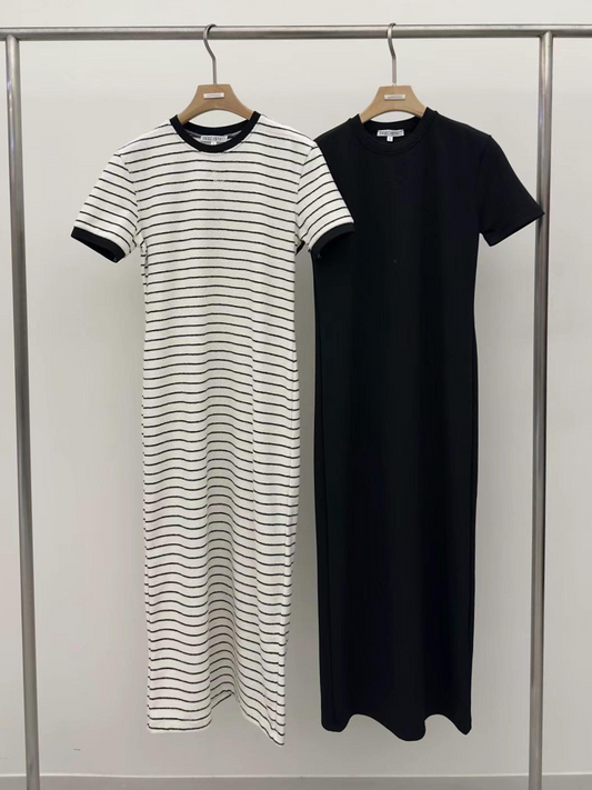 Short Sleeved Knit Dress *2 Colors