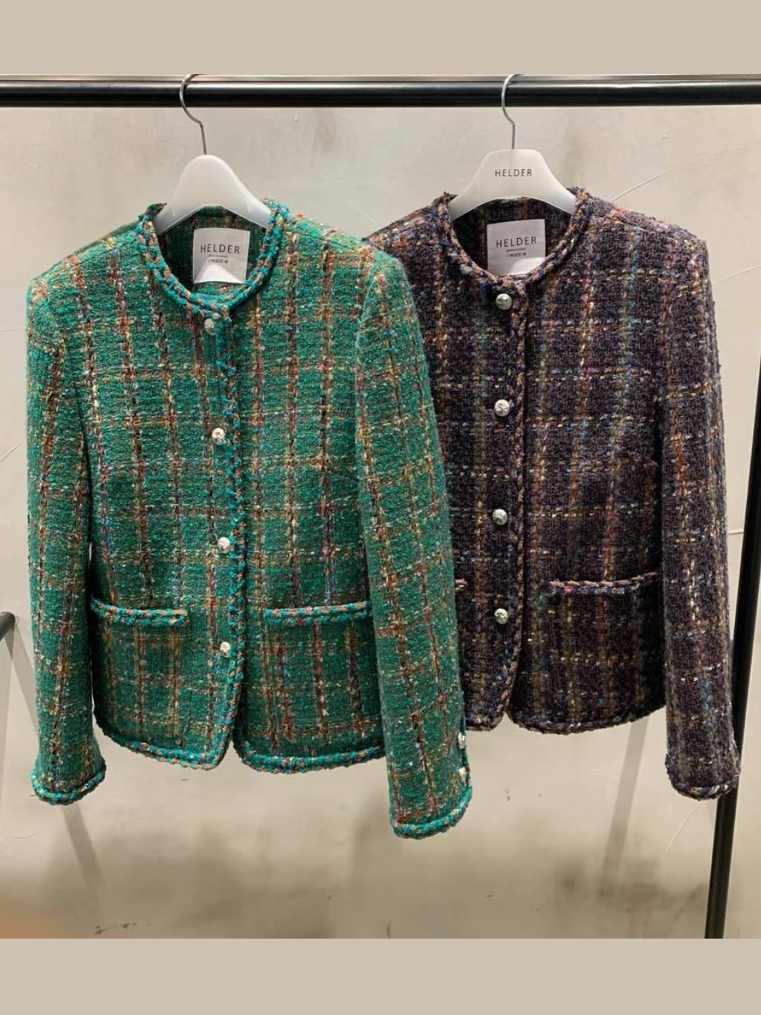 Plaid Tweed Blazer Jacket *2 Colors