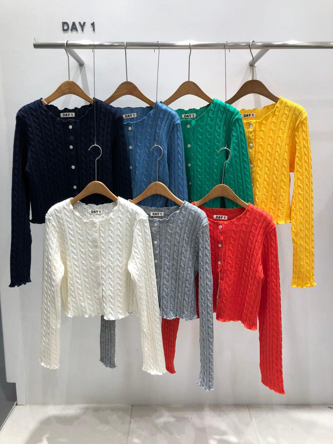 Cable-knit Long Sleeved Cardigan *7 Colors