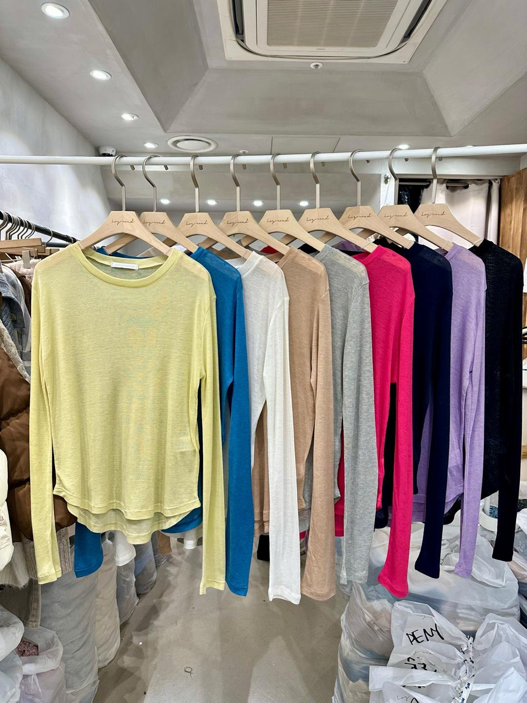 Long Sleeved Sheer T-shirt *9 Colors