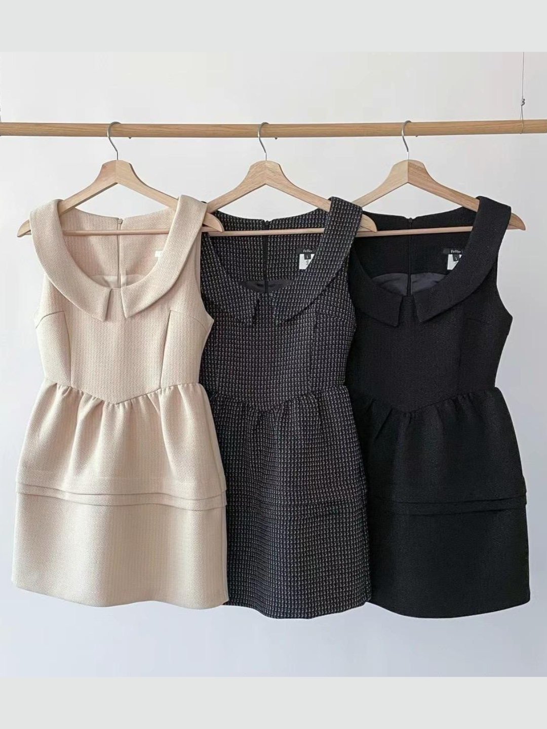 Collared Sleeveless Short Dress *3 Colors