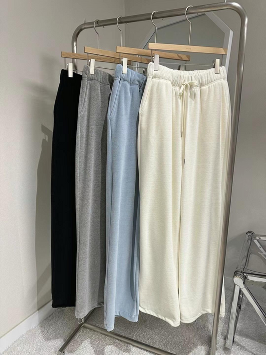 Cotton Wide-Leg Sweatpants *4 Colors