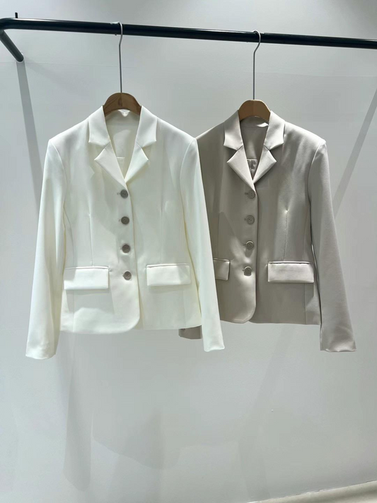 Long-sleeved Collared Suit Jacket *2 Colors