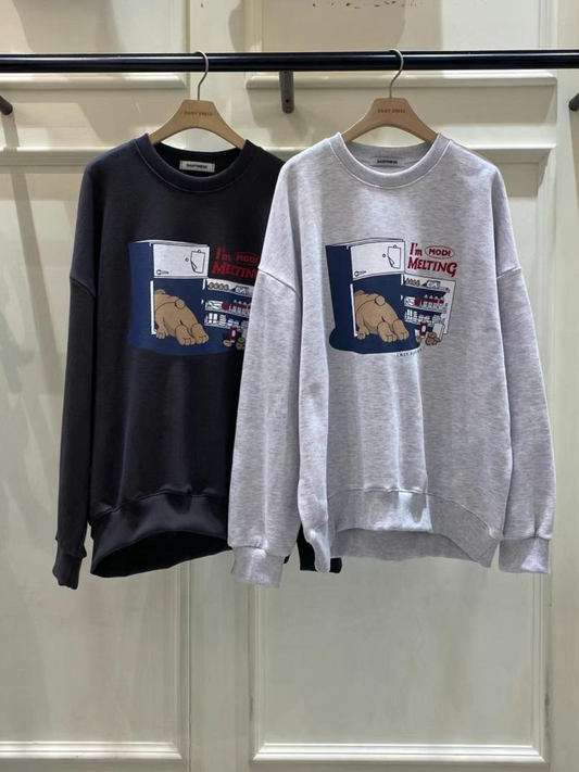 Crewneck Printed Knit Sweater *3 Colors