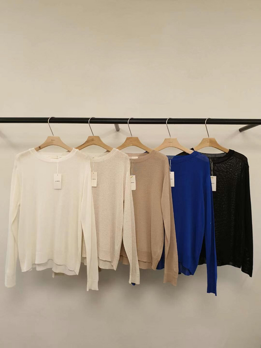 Long Sleeved Sheer Knit Top *5 Colors