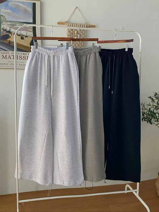 Drawstring Wide-leg Sweatpants *3 Colors