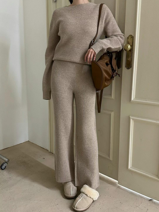 Ribbed Knitted Sweater & Pants Set *2 Colors