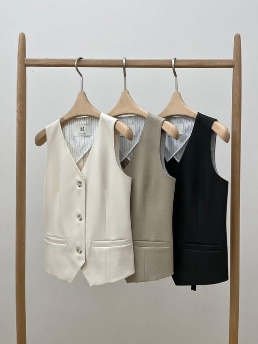 Button-down Suit Vest *3 Colors