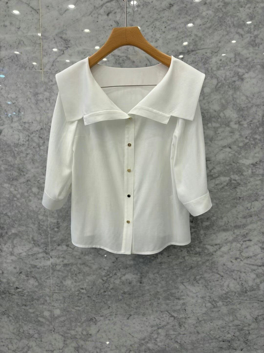 Long Sleeved Collared Blouse