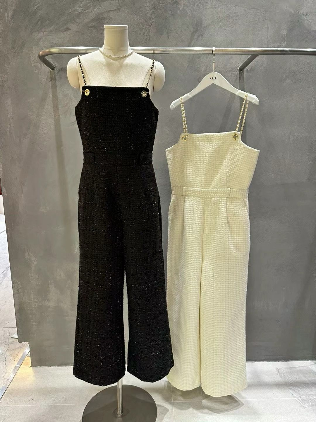 Tweed Sleeveless Jumpsuit *2 Colors