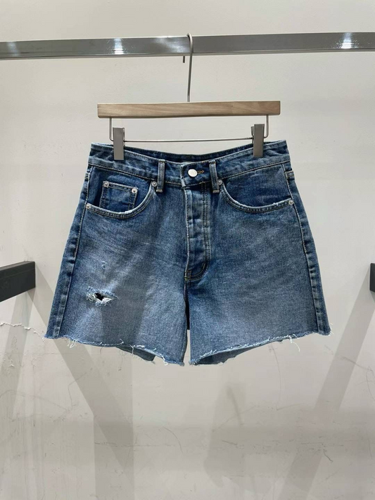 Distressed Denim Shorts