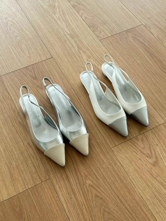 Pointed-toe Slingback Sandals *2 Colors