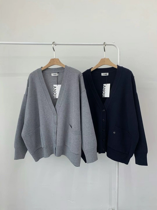 Wool Blend Oversized Knitted Cardigan *2 Colors