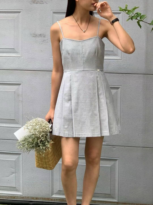 Sleeveless Pleated Dress *2 Colors