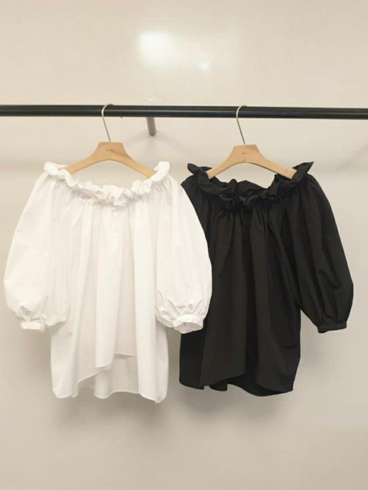 Ruffled Collar Blouse *2 Colors