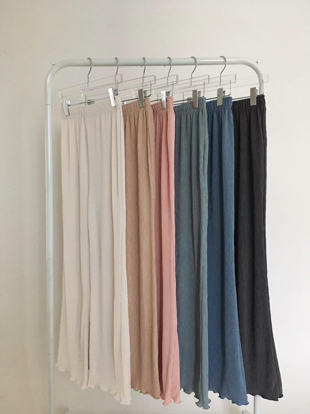 Soapy Room Crinkled Wide-Leg Pants *6 Colors