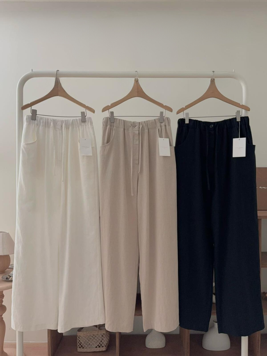 Cotton & Linen Blend Wide Leg Pants *3 Colors